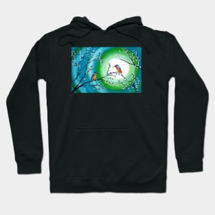 Green Moon and Hummingbirds Hoodie